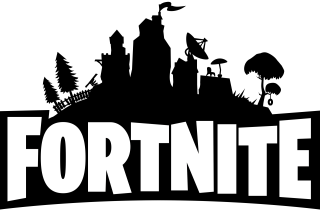 Fortnite Logo Black and White - 1920x1280